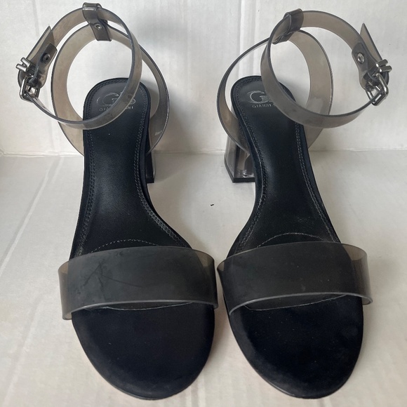 Gianni Bini Clear Lucite Block Heel Shoe Size 7.5 - Picture 2 of 8